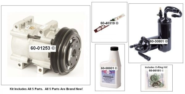 1992-2001 BRAND NEW AC COMPRESSOR AND CLUTCH 4 CY FORD RANGER 101280 2Years Warranty Full AC KIT