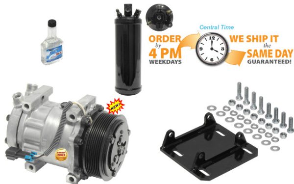 Freightliner York to Sanden A/C AC 8 Groove Compressor Conversion Kit 12 Volts 2 wires 11259