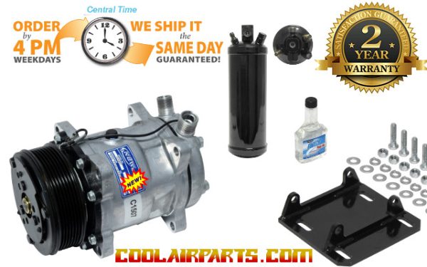 Freightliner York to Sanden A/C AC 8 Groove Compressor Conversion Kit 12 Volts 1 wire 10257