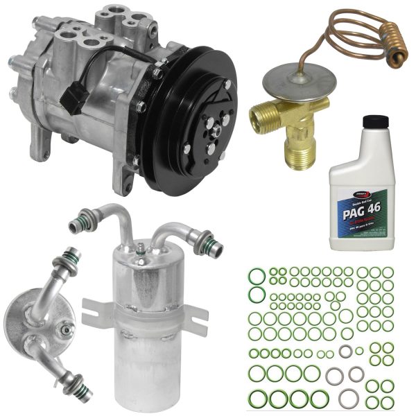 58112 ( E7TZ19703B ) 82-92 Ford Trucks E-250 E-350 Vans Diesel NEW A/C Compressor FULL KIT