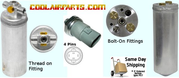 Drier & Pressure Switch w/4 wires Kit Isuzu N-Series GMC W-Series Trucks 1994-2007 - NEW 8973669570, 8973669910, 8971751370, 8971181901